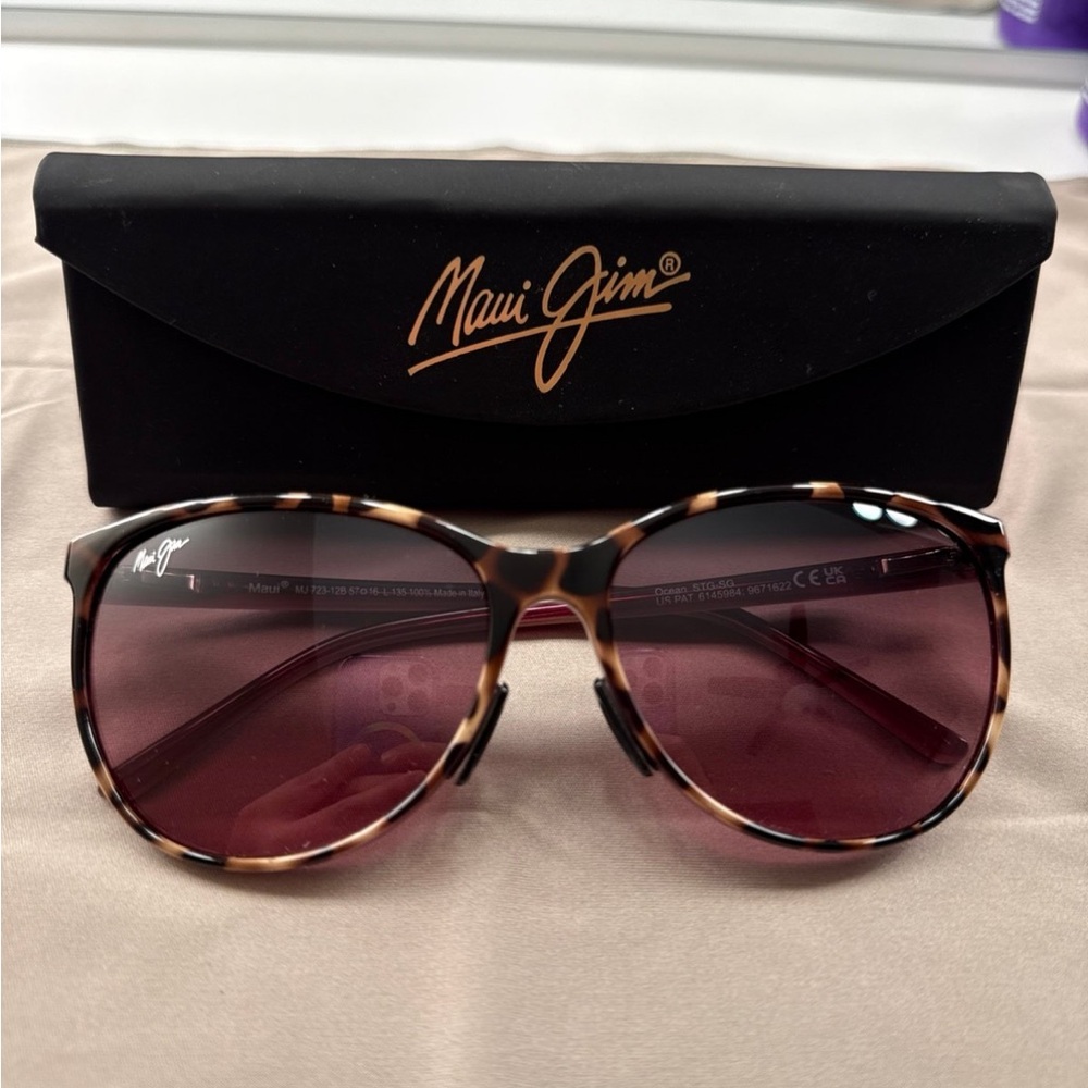 Maui Jim “Ocean” Tortoise Sunglasses with Rose Lenses